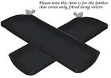 BLACK STITCH FITS FORD CORTINA MK2 MK3 1600E 2X SUN VISORS LEATHER COVERS ONLY