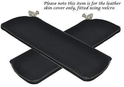WHITE STITCH FITS FORD CORTINA MK2 MK3 1600E 2X SUN VISORS LEATHER COVERS ONLY