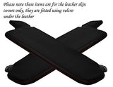 RED STITCH FITS VW GOLF MK1 JETTA 74-93 2X SUN VISORS LEATHER COVERS ONLY