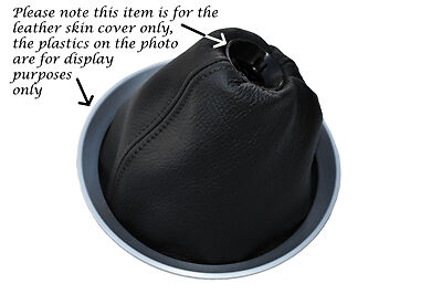 BLACK STITCHING FITS  NISSAN 350Z FAIRLADY 03-09 NAPPA LEATHER GEAR GAITER ONLY