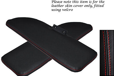 RED STITCHING FITS FIAT 500 CLASSIC 2X SUN VISORS LEATHER COVERS ONLY CUSTOM NEW