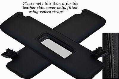 BLACK STITCHING FITS VAUXHALL OPEL TIGRA 04-09 2X SUN VISORS LEATHER COVERS ONLY