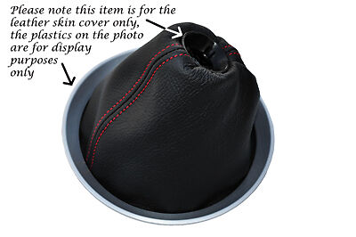 RED STITCHING FITS NISSAN 350Z FAIRLADY 03-09 NAPPA LEATHER GEAR GAITER ONLY