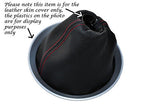 RED STITCHING FITS NISSAN 350Z FAIRLADY 03-09 NAPPA LEATHER GEAR GAITER ONLY