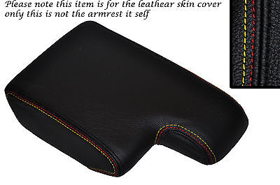 GERMAN FLAG STITCH FITS BMW 3 SERIES E36 1992-1999 ARMREST BLACK LEATHER COVER