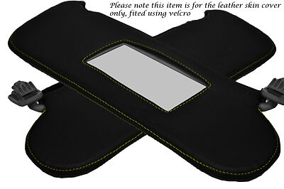 YELLOW STITCH FITS VAUXHALL OPEL ASTRA MK4 4 G HOLDEN 98-05 2X SUN VISORS COVERS