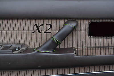 RED STITCH FITS TOYOTA LAND CRUISER 80 VX  2X DOOR HANDLE BROWN LEATHER COVERS