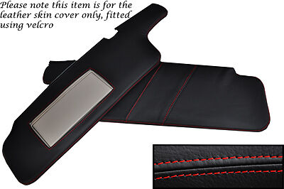 RED STITCH FITS RANGE ROVER P38 1994-2002  2X SUN VISORS LEATHER COVERS ONLY