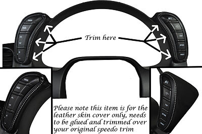 WHITE STITCH FITS CORVETTE C6 2005-2013 2X DASH PODS LEATHER WRAPS COVERS