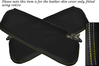 YELLOW STITCH FITS HUMBER SCEPTRE HILLMAN HUNTER 2X SUN VISORS LEATHER COVER