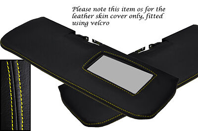 YELLOW STITCHING FITS LOTUS ELAN M100 2X SUN VISORS LEATHER COVERS ONLY