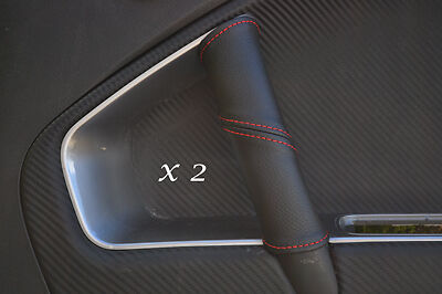 RED STITCHING FITS ALFA ROMEO MITO 2X DOOR HANDLE LEATHER COVERS ONLY CUSTOM NEW