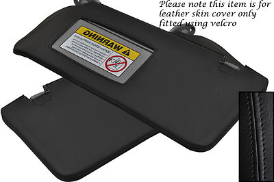 BLACK STITCHING FITS ACURA RSX 2002-2006 2X SUN VISORS LEATHER COVERS ONLY