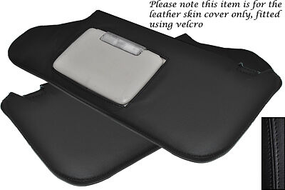 BLACK STITCH FITS CHRYSLER 300C 2006-2010 2X SUN VISORS LEATHER COVERS
