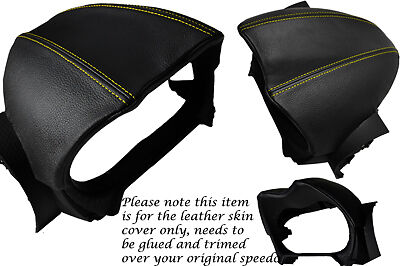 YELLOW STITCHING FITS LOTUS ELISE 2008-2013 SPEEDO GAUGE HOOD LEATHER COVER ONLY