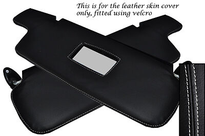 WHITE STITCH FITS BMW 3 SERIES E21 75-84 2X SUN VISORS LEATHER COVERS ONLY