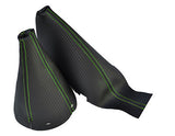 GREEN STITCH FITS BMW MINI COOPER S ONE 01-2011 GEAR HANDBRAKE CARBON VINYL