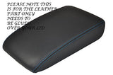 BLUE STITCH FITS VW GOLF MK5 MK6 ANTHRACITE DARK GREY LEATHER ARMREST COVER