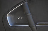 GREY STITCHING  FITS ALFA ROMEO MITO 2X DOOR HANDLE LEATHER COVERS ONLY