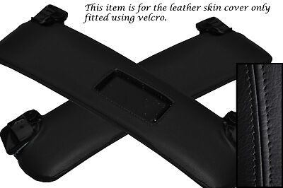 BLACK STITCHING FITS BMW Z4 E85 2X SUN VISORS LEATHER COVERS ONLY CUSTOM NEW
