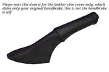 PURPLE STITCHING FITS SMART ROADSTER 2003-2005 LEATHER HANDBRAKE GAITER