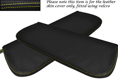 YELLOW STITCH FITS VW TYPE 2 T2 CAMPERVAN 68-79 2X SUN VISORS LEATHER COVERS