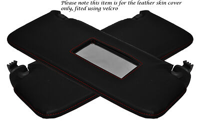 RED STITCH FITS RENAULT CLIO MK2 98-06 2X SUN VISORS LEATHER COVERS ONLY