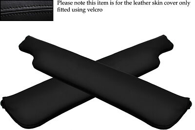 BLACK STITCHING FITS JAGUAR E TYPE 2X SUN VISORS LEATHER COVERS ONLY CUSTOM NEW