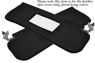 BLACK STITCHING FITS MG MGB GT V8 1973-1976 2X SUN VISORS LEATHER COVERS