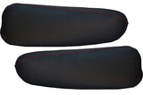 red sttich FITS PEUGEOT 307 00-08 2X FRONT SEATS ARMREST LEATHER COVERS