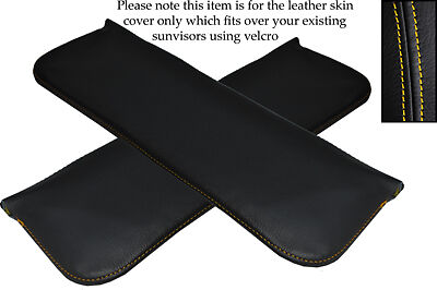 YELLOW STITCHING FITS MORRIS MINOR 1000 55-71 2X SUN VISORS LEATHER COVERS ONLY