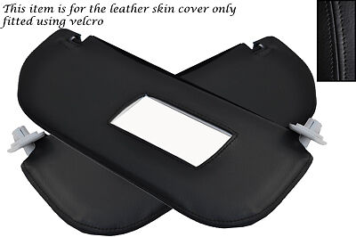 BLACK STITCH FITS CITROEN SAXO 1996-2004 2X SUN VISORS LEATHER COVERS CUSTOM NEW