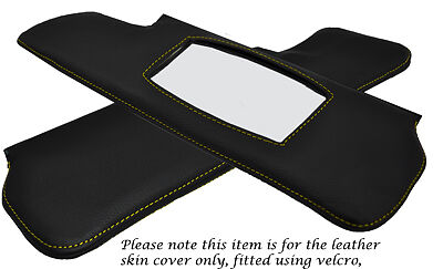 YELLOW STITCH FITS TRIUMPH SPITFIRE GT6 62-80 2X SUN VISORS LEATHER COVERS ONLY