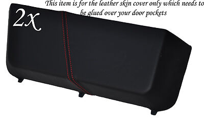 RED STITCH FITS BMW 3 SERIES E30 1982-1992 2X DOOR POCKETS LEATHER COVERS