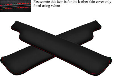 RED STITCHING FITS JAGUAR E TYPE 2X SUN VISORS LEATHER COVERS ONLY CUSTOM NEW