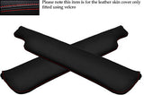 RED STITCHING FITS JAGUAR E TYPE 2X SUN VISORS LEATHER COVERS ONLY CUSTOM NEW