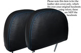 BLUE STITCH FITS  ROVER 25 & MG ZR 99-05 2X FRONT HEADRESTS LEATHER COVERS ONLY