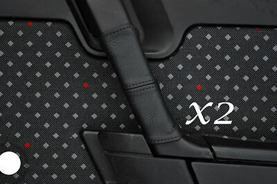 BLACK STITCH FITS ALFA ROMEO 33 2X REAR DOOR HANDLE LEATHER COVERS ONLY
