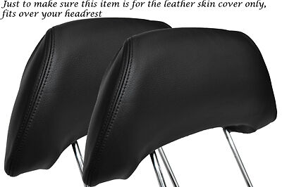 BLACK STITCH FITS TOYOTA MR2 MK2  1989-2000 2X FRONT HEADREST LEATHER COVERS