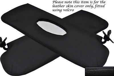BLACK STITCH FITS RELIANT SCIMITAR GTE SE5 2X SUN VISORS LEATHER COVERS ONLY
