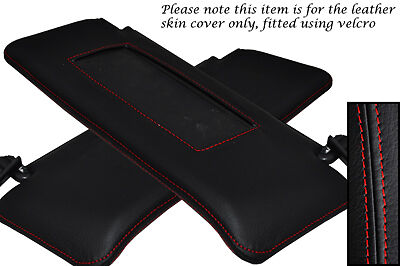RED STITCHING FITS ALFA ROMEO 164 87-98 2X SUN VISORS LEATHER COVER ONLY