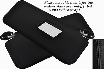 BLACK STITCHING FITS MAZDA RX7 1979-1985 2X SUN VISORS LEATHER COVERS ONLY