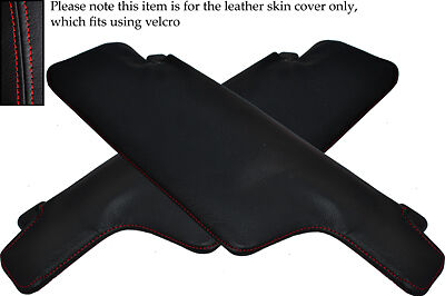 RED STITCH FITS PORSCHE 911 1969-1973 2X SUN VISORS LEATHER COVERS ONLY