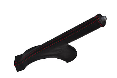RED STITCHING FITS VAUXHALL OPEL AGILA 2008+ LEATHER HANDBRAKE GAITER CUSTOM NEW