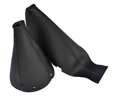 BLACK STITCH FITS BMW MINI COOPER S ONE 01-2011 GEAR HANDBRAKE CARBON VINYL