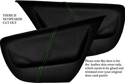 GREEN STITCHING FITS VW LUPO 98-05 2X REAR DOOR CARD LEATHER SKIN COVERS ONLY