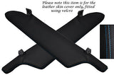 BLUE STITCH FITS VW T4 TRANSPORTER CARAVELLE CAMPER 2X SUN VISORS LEATHER COVERS