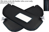 BLUE STITCH FITS CITROEN SAXO 1996-2004 2X SUN VISORS LEATHER COVERS CUSTOM NEW