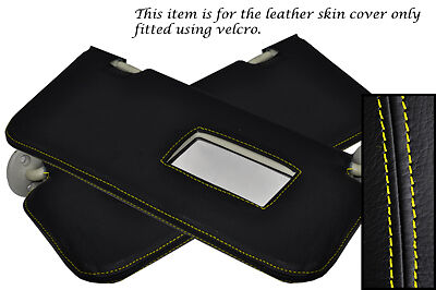 YELLOW STITCH FITS ROVER 25 MG ZR 99-05 2X SUN VISORS LEATHER COVERS ONLY