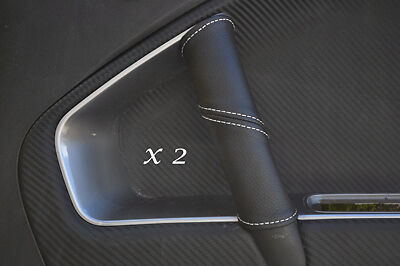 WHITE STITCHING FITS ALFA ROMEO MITO 2X DOOR HANDLE LEATHER COVERS ONLY